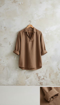 Clay Brown Linen Overshirt