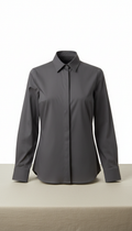 Warm Graphite Minimal Poplin Shirt